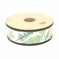 Dazzling Daisies Ribbon - Fern Leaves