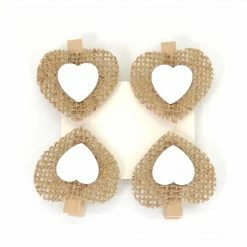 ROFOR Hessian White Heart Gold Pegs