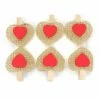 ROFOR Hessian Red Heart Gold Pegs