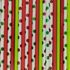 Must Love Party Pop Of Colour - Xmas Paper Straws