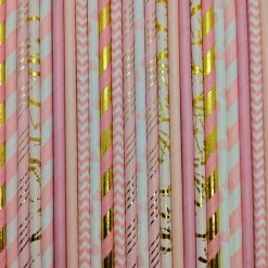 Party Deco Pop Of Colour - Blushing Hearts Paper Straws