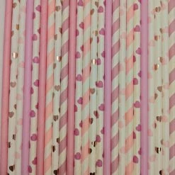 Party Deco Pop Of Colour - Hearts Paper Straws