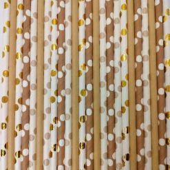 Must Love Party Pop Of Colour - Latte Paper Straws