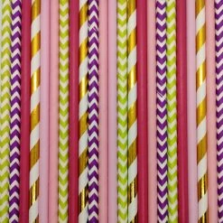 Must Love Party Pop Of Colour - Gold Butterfly Paper Straws