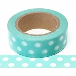 Cotton Candi Washi Tape -Blue With White Polkadot
