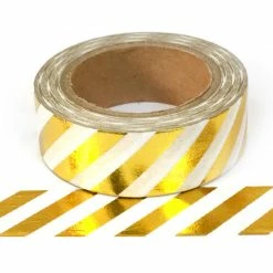 Cotton Candi Washi Tape - Gold Diagonal Stripe