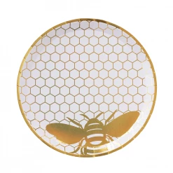Jollity&Co Bee Gold Foil Dinner Plates Tabletop