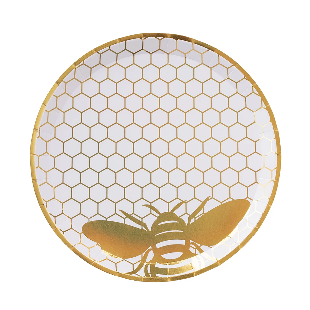 Jollity&Co Bee Gold Foil Dinner Plates Tabletop 1 Jollity&Co Bee Gold Foil Dinner Plates Tabletop