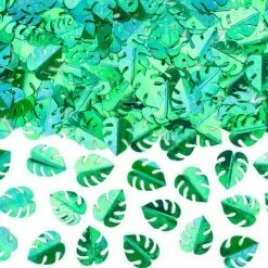Party Deco Dinosaur Metallic Green Monstera Confetti