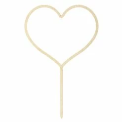 Party Deco All For Love Wooden Heart Cake Topper
