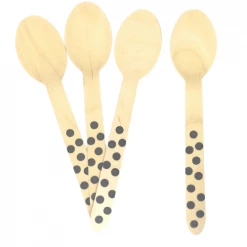 ROFOR Wooden Cutlery - Black Dotted Spoons