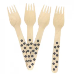 ROFOR Wooden Cutlery - Black Dotted Forks