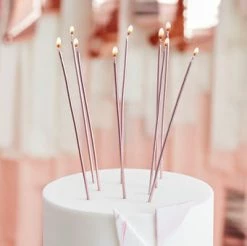 Ginger Ray Skinny Tall Rose Gold Candles