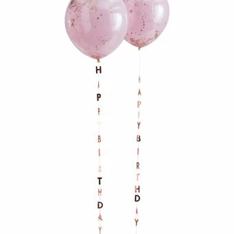 Ginger Ray Rose Gold Happy Birthday Balloon Tails (5) 1 Ginger Ray Rose Gold Happy Birthday Balloon Tails (5)