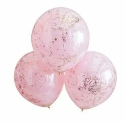 Ginger Ray Double Layered Pink & Rose Gold Confetti Balloons