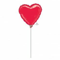 SA Balloons Balloonery Mini Metallic Red Heart Balloon