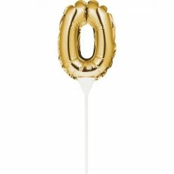 Party Express Mini Gold Zero Balloon Cake Topper
