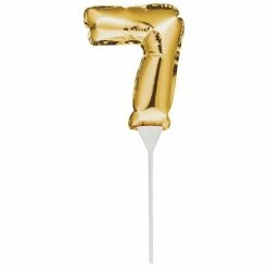 Party Express Mini Gold Seven Balloon Cake Topper
