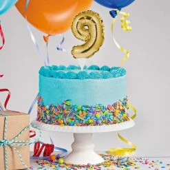 Party Express Balloon Cake Toppers Mini Gold Nine Balloon Cake Topper