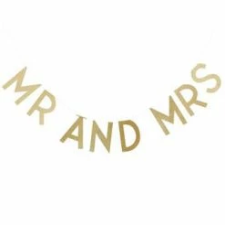 Ginger Ray Gold Glitter Mr And Mrs Bunting Sale