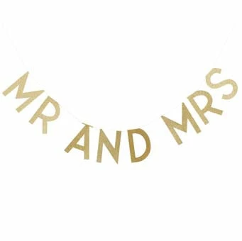 Ginger Ray Gold Glitter Mr And Mrs Bunting Sale 1 Ginger Ray Gold Glitter Mr And Mrs Bunting Sale