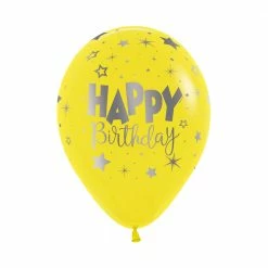 SA Balloons Happy Birthday Fantasy Yellow Balloons (3)