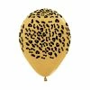 SA Balloons Metallic Gold Leopard Print Latex Balloons