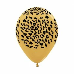 SA Balloons Metallic Gold Leopard Print Latex Balloons