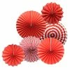 Party Express Red Fan Decorations (6pcs)