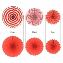 Party Express Red Fan Decorations (6pcs)