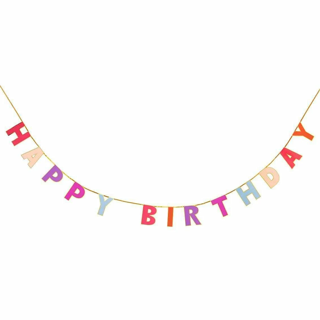 Talking Tables Rose Pink Coloured Happy Birthday Garland 2 Talking Tables Rose Pink Coloured Happy Birthday Garland