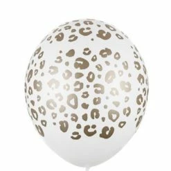 Party Deco Leopard Spots On White Balloons Into The Wild