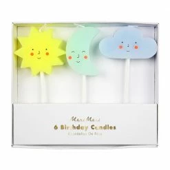 Meri Meri Sun Moon & Cloud Candles (6) Sun & Clouds