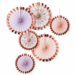 Ginger Ray Boho Rose Gold & Floral Paper Fan Decorations