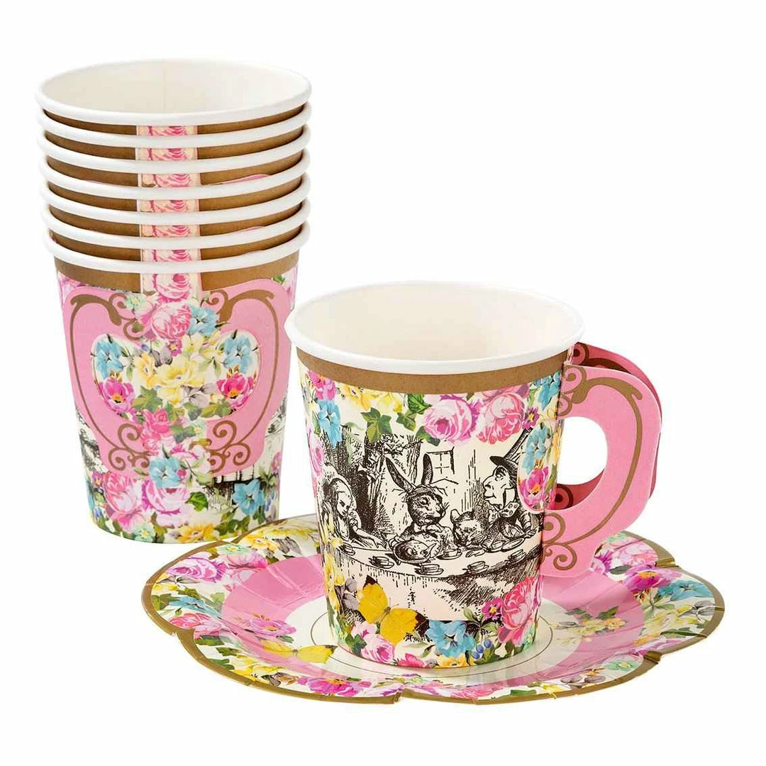 Talking Tables Truly Alice Paper Cup And Saucer 2 Talking Tables Truly Alice Paper Cup And Saucer