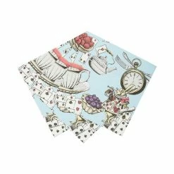 Talking Tables Blue Illustrated Alice In Wonderland Cocktail Napkins