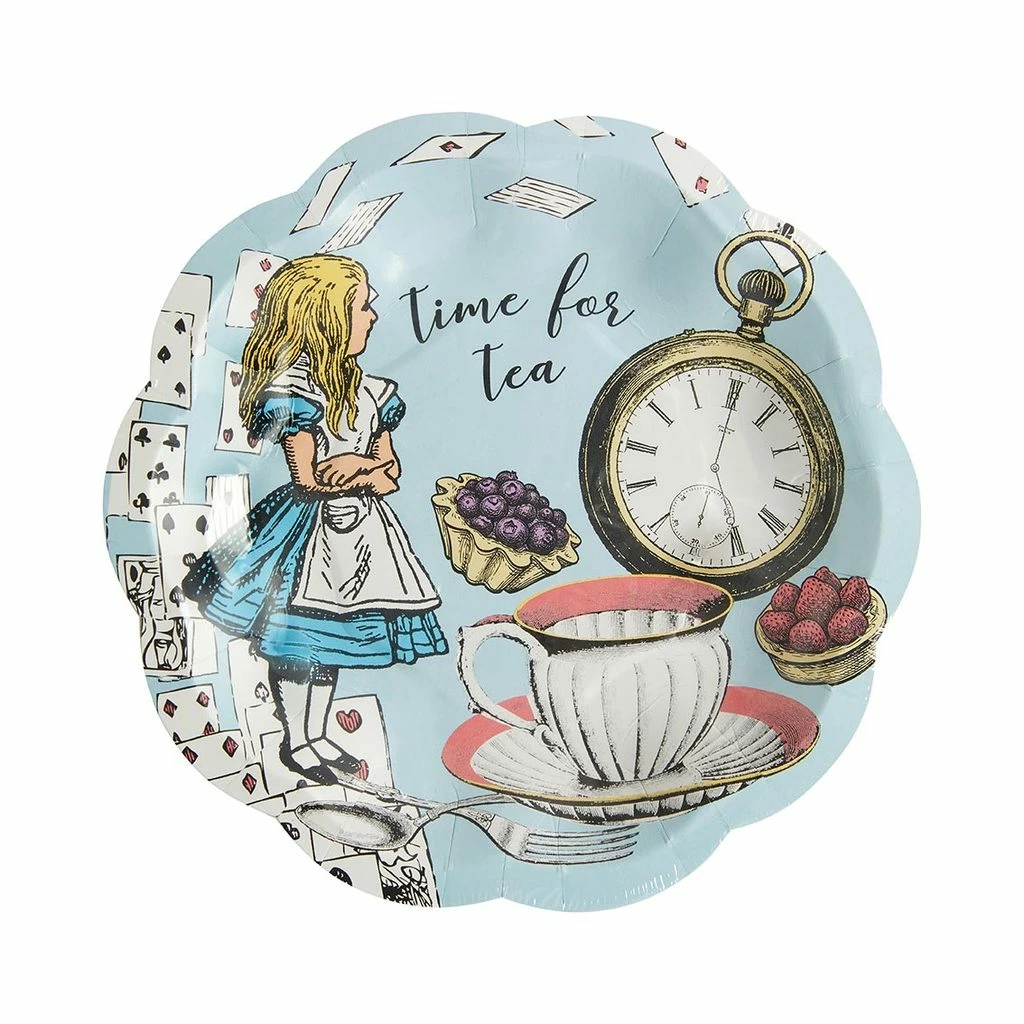 Talking Tables Blue Illustrated Alice In Wonderland Small Paper Plates Tabletop 1 Talking Tables Blue Illustrated Alice In Wonderland Small Paper Plates Tabletop