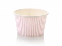 Cape Cup Tabletop Pink Stripe Treat / Ice Cream Cups 250ml (12)