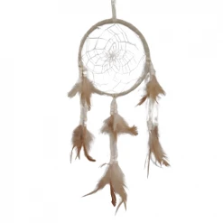 Sarongi Beige Dream Catcher With Feathers Boho