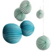 Rico Design Flying High Pleated Paper Globes - Aqua (3 Pack)