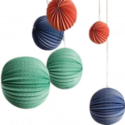 Rico Design Pleated Paper Globes - Multicoloured (3 Pack) Construction