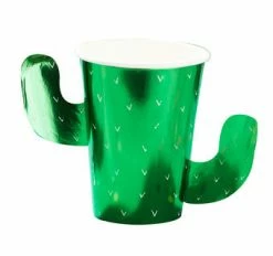 Ginger Ray Tabletop Green Foiled Cactus Paper Cups