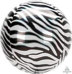 SA Balloons Into The Wild Zebra Print Orb