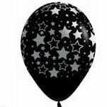 SA Balloons Balloons - Bold Stars And Metal Ink On Black (3) Space