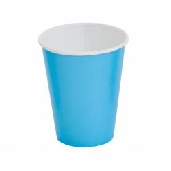 Party Express Tabletop Plain Bermuda Blue Paper Cups (8)