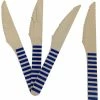 Must Love Party Wooden Cutlery - Blue Striped Knives