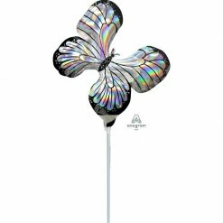 SA Balloons Mini Holographic Iridescent Butterfly Foil Balloon