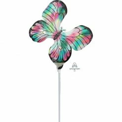 SA Balloons Mini Iridescent Teal & Pink Butterfly Foil Balloon