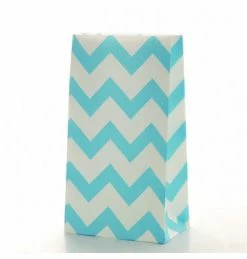 ROFOR Light Blue Chevron Treat Bags