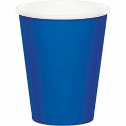 Party Express Plain Cobalt Blue Paper Cups (8) Tabletop